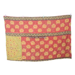 Kantha Cotton Handmade Quilts Indian Reversible Hand <b>Stitched</b> Heavy <b>Throw</b> Old Sari Blanket Patch Work Heavy 3 To 5 Layers Kantha - Product Image 3