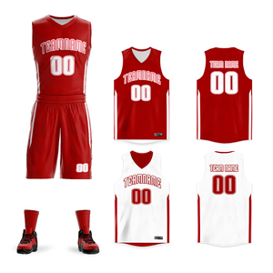 Ensemble de maillots de basket-ball réversibles personnalisés, imprimés par transfert thermique, uniforme double face, vêtements d'équipe, respirant, antibactérien, séchage rapide - Product Image 2