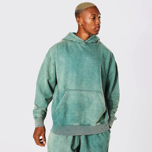 Sweat à capuche personnalisé pour homme, en tissu molletonné épais, effet délavé à l'acide, style streetwear, qualité supérieure, délavé intégral - Product Image 4