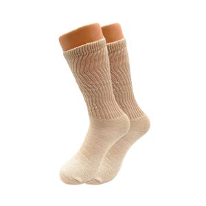 Calcetines Largos de Algodón hasta la Pantorrilla Color Crudo para Mujer, Calcetines Deportivos, Juego de 3 Pares, Talla 5 a 10 - Product Image 2