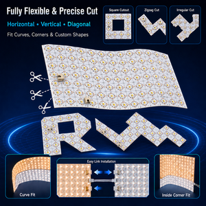 Feuille LED flexible ROHS/CE CCT double 2700K-6500K, 484 LED, 24V, 2 LED/coupe, découpable, en cuivre, pour rétroéclairage de marbre et de pierre - Product Image 3