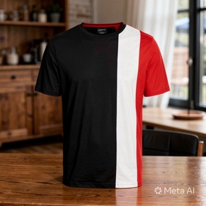 T-shirt en jersey de coton uni 220g bicolore à manches courtes col rond écologique vente en gros personnalisé Birlag Sports - Product Image 5
