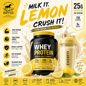 Elma Food WPI 90% Isolat de protéines de lactosérum, riche en protéines, faible en glucides, pour la récupération musculaire, Halal, OEM, ODM, marque privée, saveur personnalisée - Product Image 1