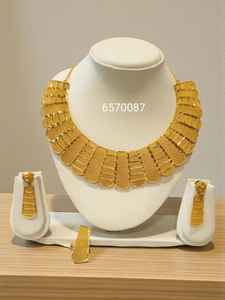 ชุดสร้อยคอเพชรแบบหนามเตยทรงอินฟินิตี้ชุบทอง 6 กรัม สำหรับงานหมั้นและงานแต่งงานของผู้หญิงแอฟริกัน ยี่ห้อ AWAIS HOUSE สไตล์ฮิปฮอป - Product Image 5