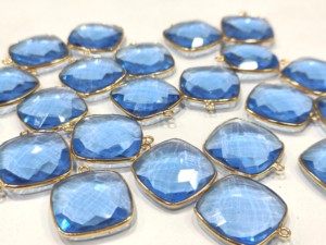 Connecteurs Briolette en Quartz Tanzanite Forme Coussin 21mm, Breloques à Monture Simple - Product Image 3