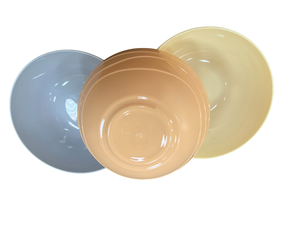 LONGNEW Custom OEM Salad Bowl <b>Set</b> Ribbed Exterior PET Plastic Soup Ramen Bowl Shatterproof Food Grade Serving Bowls - Product Image 4