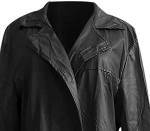 Manteau trench en cuir noir - Manteau long classique en cuir d'agneau véritable vintage pour homme - Product Image 5