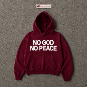 Maroon Graphic Hoodie Oversized Streetwear Pullover <b>Sweatshirt</b> Unisex <b>Men</b> Women Casual Fashion Hooded Top Bold <b>White</b> Typography - Product Image 5