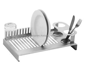 Égouttoir en métal réglable à deux niveaux avec panier à couverts séparé pour un séchage flexible de la vaisselle et une option d'organisation - Product Image 5