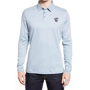 เสื้อโปโลผู้ชายสีตามสั่ง สำหรับผู้ใหญ่ เสื้อโปโลผู้ชายน้ำหนักเบา ระบายอากาศได้ดี เสื้อโปโลแขนยาวสำหรับใส่ในฤดูร้อน - Product Image 1