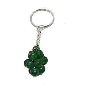 High Quality Crystal Keychain Stone Green jade grapes <b>key</b> Chine natural Stone bead Healing <b>Key</b> Holder Gift for Women <b>Key</b> Chains - Product Image 1