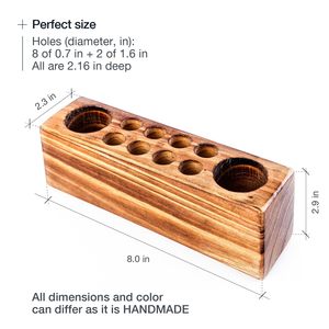 Wooden <b>Desk</b> Organizer Pen Holder with Pencil Storage Handmade Office Supplies Organizer <b>Rustic</b> Wooden Stationery Holder for Home - Product Image 6