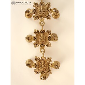 Campanas para colgar en la pared con diseño de Vighnaharta Ganesha de latón de 26 pulgadas, artículo hecho a mano - Product Image 1