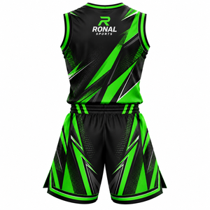 Maillots de basket-ball personnalisés et maillots de basket-ball réversibles, uniformes de basket-ball sur mesure, uniformes en tissu polyester - Product Image 2