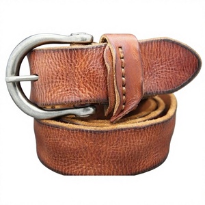 Cinturón Casual Unisex Ligero de Cuero Vacuno Puro Personalizado Resistente al Agua con Hebilla de Calavera de Acero - Product Image 4