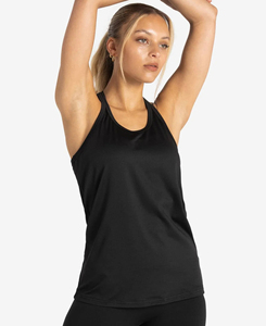 Débardeur en polyester tricoté pour femme, col rond, dos nageur, couleur unie, respirant, écologique, personnalisable, haute qualité - Product Image 1