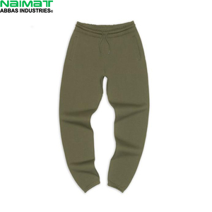 Pantalon de jogging oversize en coton épais pour homme, coupe carrée, bas ouvert, en molleton doux uni, pour l'extérieur, à superposer - Product Image 1