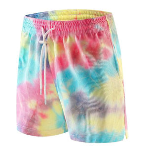 Pantalones Cortos Tie Dye Personalizados para Hombre 2026, 100% Algodón Puro, Ligeros, Transpirables, Casuales, de Playa, para Verano - Product Image 3