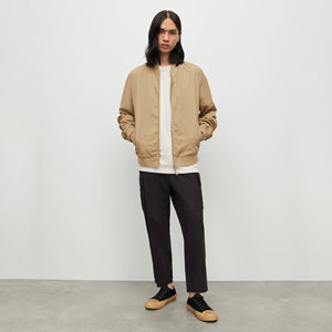 Men's Custom Front Reversible Satin Flight Bomber Jacket <b>Padded</b> Casual Winter Outdoor Windproof Warm Nylon Zipper Stand <b>Heated</b> - Product Image 5