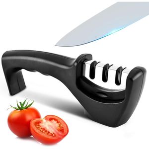 Elite Professional Manual <b>Knife</b> <b>Sharpener</b> 3 Stage Blade Sharpening System Ceramic Stone Tungsten Carbide Plate for Kitchen Use - Product Image 1