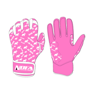 NOFA INDUSTRIES Pink Batting Gloves Padded <b>Hook</b> And Loop Closure Unisex Adult Training - Product Image 1