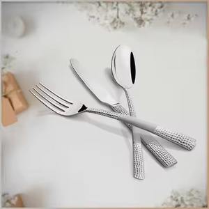 Ensemble de couverts en acier inoxydable argenté de qualité supérieure, cuillère, fourchette, couteau, vaisselle pour la cuisine, la salle à manger, l'hôtellerie - Product Image 3