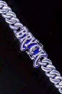 Cadena cubana de eslabones con incrustaciones de moissanita azul de 16 mm en plata 925, estilo hip hop, tipo Miami, para hombre, a bajo precio. - Product Image 2