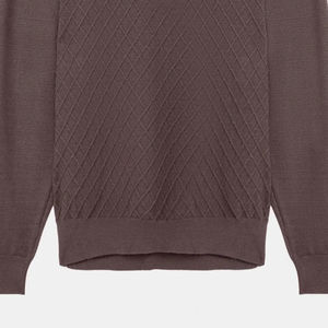 Suéter de Cuello Polo con Cremallera para Hombre, 100% Algodón, Color Granate y Marrón Oscuro, Ropa de Invierno Transpirable y Antiencogimiento, Venta al Por Mayor - Product Image 3