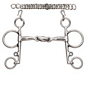 Riaz Jamal Mors d'équitation en acier inoxydable avec logo personnalisé, style western, mors Quarter Moon et mors Pelham Dog Bone - Product Image 3