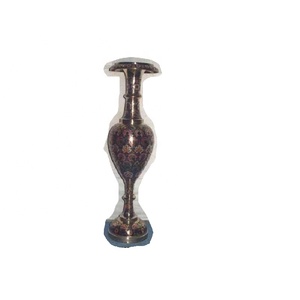 Vase à fleurs en laiton traditionnel de haute qualité travail de poulet moulé à la main et émail décoration de la maison matériel en métal - Product Image 1