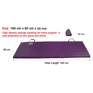 Tapis de gymnastique pliable Stag Iconic Purple, absorbant les chocs, en EVA, pour la pratique de la gymnastique, portable, unisexe - Product Image 3