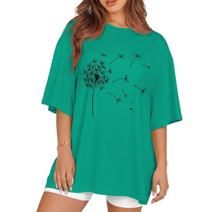 Camisetas Oversize de Alta Calidad para Mujer 2026, 100% Algodón, Corte Holgado, Cuello Redondo, Manga Corta, para Verano, Casual, con Logotipo Bordado - Product Image 3