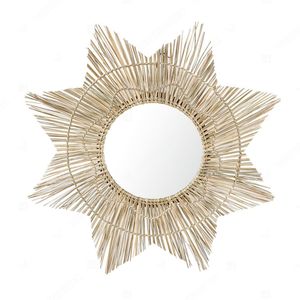 Nature Feature Boho Decorative Woven Seagrass Jute Water Hyacinth Handmade Eco-Friendly Wedding Wall <b>Mirror</b> for Babyroom Decor - Product Image 5