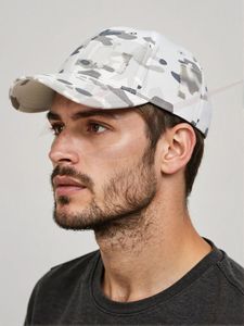 Gorra de Béisbol de Camuflaje Roja y Blanca, Gorra Ajustada de 6 Paneles, Estilo Casual Masculino para Primavera/Verano - Product Image 4