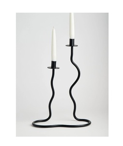 Portavelas de Hierro Negro con Forma de Luna Creciente para Decoración de Mesa de Boda o Hogar, Producto Hecho a Mano de Alta Calidad - Product Image 2