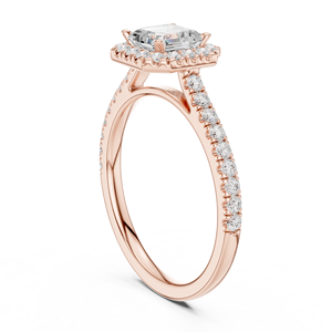 Anillo de Diseño Clásico en Oro Rosa de 14K con Diamante Cultivado en Laboratorio con Corte Asscher y Acentos Laterales, Certificado GRA, Joyería al por Mayor - Product Image 2