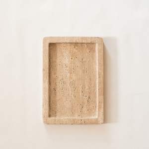 Bandeja Ovalada de Travertino Beige Vintage, en Oferta, para Almacenamiento en Tocador, Mesita de Noche o Escritorio, para Organización y Decoración - Product Image 2