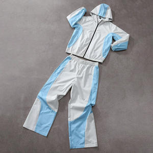 Ensemble coupe-vent en polyester délavé à l'acide personnalisé avec sweat à capuche pour tenue de sport unisexe, streetwear et vêtements de loisirs - Product Image 5