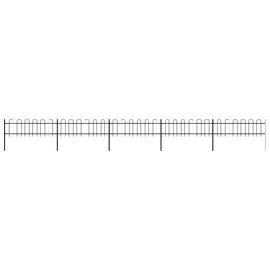 Clôture de jardin en treillis métallique noir 351,3 x 23,6 pouces avec dessus en anneau - Product Image 1