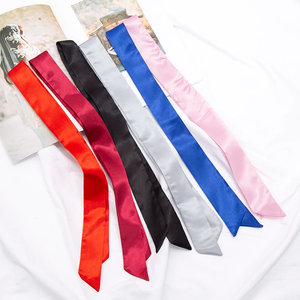 30 Colors Women Narrow Long Scarf 100x4cm Solid Color Chiffon Red Tie Black Bag Ribbon Headband Choker Streamer Lady Accessories - Product Image 2