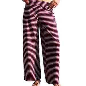 Ensemble deux pièces tricoté rayé pour femme, style vintage, décontracté, printemps-été : haut court sans manches et pantalon large taille haute - Product Image 4
