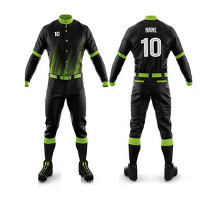 Tenue de baseball personnalisée pour équipe compétitive, coupe moderne, avec logo imprimé, ensemble maillot à manches longues et pantalon - Product Image 2