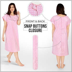 Robes d'hôpital pour femmes, vêtements de patient en coton à manches courtes, uniformes d'hospitalisation, vêtements de nuit, uniformes d'infirmière à manches longues - Product Image 2