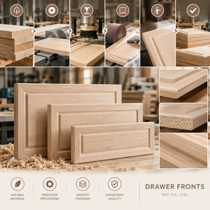 Frentes de Cajón Rectangulares de Madera Maciza, Diseño Tradicional para Muebles, Material Natural, Acabado Liso - Product Image 1