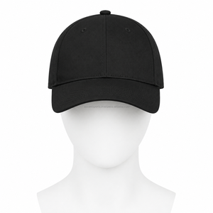 <b>Black</b> 6-Panel <b>Baseball</b> <b>Cap</b> Cotton Twill Adjustable Fitted Unisex Casual Hat Solid Color Four Seasons Adult Wear - Product Image 3