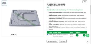 Tablero de Plástico Gris para Abalorios, Herramienta para Hacer Joyas, Bandeja de Diseño Multihilo, 13 x 9.5 Pulgadas |   N.º de artículo GS-79 - Product Image 3