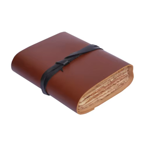 สมุดบันทึกหนังทำมือสไตล์วินเทจ ขอบฉีกแบบเด็คล กระดาษนุ่ม เย็บด้วยด้าย  ของขวัญปรับแต่งได้ สำหรับเขียน สะกดคำ และทำคาถา - Product Image 3