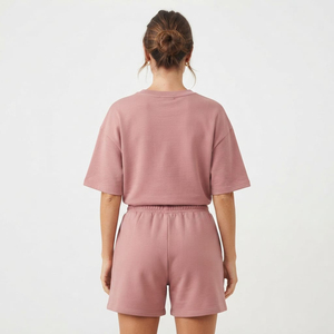 Wholesale Women's Casual Wear Short Sleeve T Shirt and Shorts <b>Set</b> Casual Wear Price Two Piece Custom Logo Women <b>Twin</b> <b>Set</b> - Product Image 5