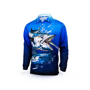 เสื้อเชิ้ตตกปลาแขนยาวลายปลาโลมาสำหรับผู้ชาย สไตล์โปโล UPF 50 แห้งเร็ว 100% โพลีเอสเตอร์ เสื้อผ้าสำหรับกิจกรรมกลางแจ้งสำหรับผู้ใหญ่ - Product Image 2