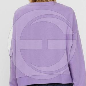 Sweat-shirt pour femme en polaire imperméable, grande taille, avec logo personnalisé, manches longues, col rond, épaules tombantes - Product Image 3